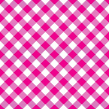 Kusursuz Pembe Beyaz Geleneksel Gingham Modeli Tasarım İçin Kumaş Dokuması
