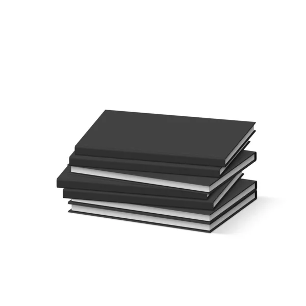 Stack Blank Black Books White Présentation Votre Image Marque Votre — Image vectorielle