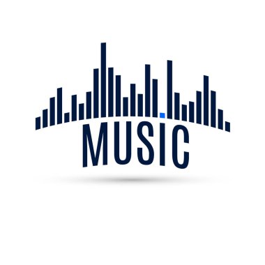 Özelleştirici Simge Müzik Beyaz Tasarım İçin Ses Dalgası