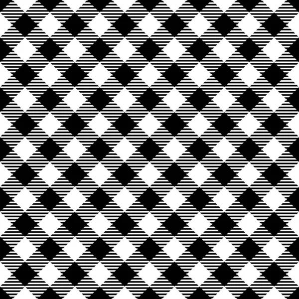 Bezešvé Černobílé Tradiční Gingham Vzor Tkaniny Textury Pro Design — Stockový vektor