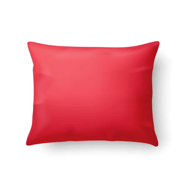 Close Travesseiro Vermelho Clássico Isolado Fundo Branco — Vetor de Stock