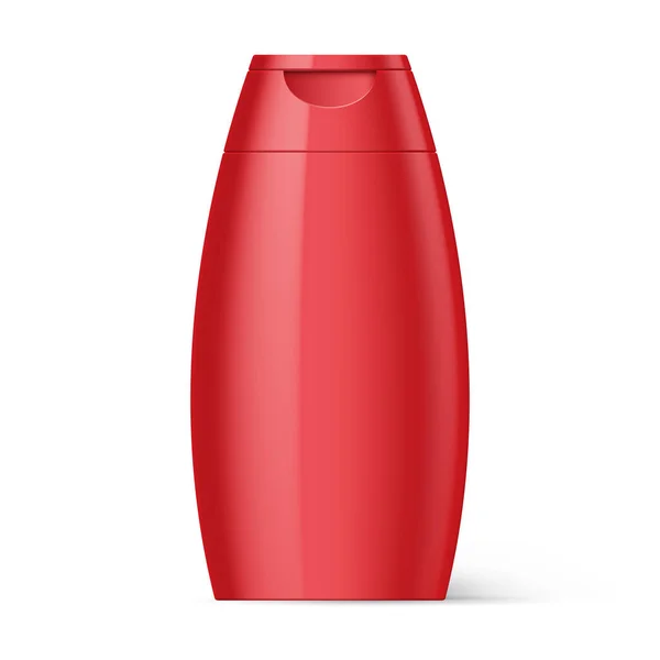 Упаковка Шампуня Красной Бутылки Изолирована Белом Фоне — стоковый вектор
