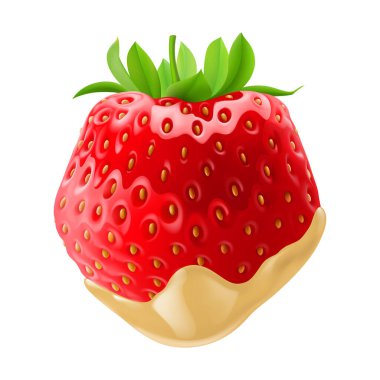 Büyük Lezzetli Çilek Beyaz Çikolata Fondü Batırılmış