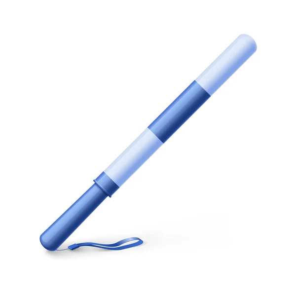 Tecknad Illustration Lång Blå Gummistafettpinnen Polisfladdermus Säkerhetstruncher Polispinne — Stock vektor