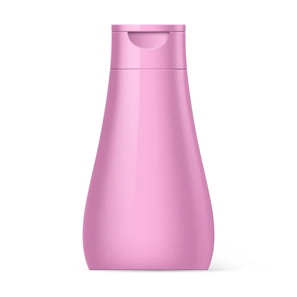 Шампунь Розовая Бутылка Упаковка Изолированы Белом Фоне — стоковый вектор
