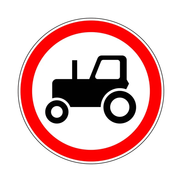 Illustration Road Prohibitory Sign Tractors Illustration White — Archivo Imágenes Vectoriales