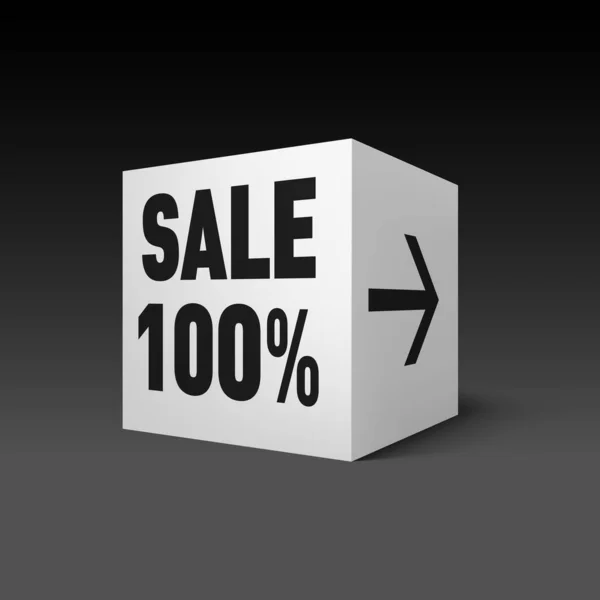 Cube Banner Mall För Holiday Sale Event Hundra Procent Rabatt — Stock vektor