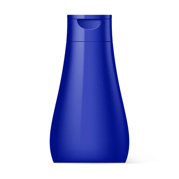Шампунь Фиолетовой Пластиковой Бутылки Белом Фоне — стоковый вектор