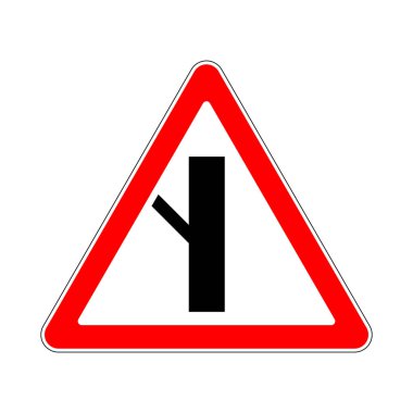 Üçgen Uyarı İşaretinin İllüstrasyonu. Soldan Bağlantı Üzerine Öncelik