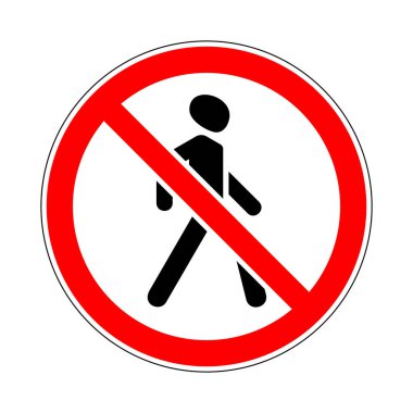 Illustration of Road Prohibitory Sign No Pedestrians
