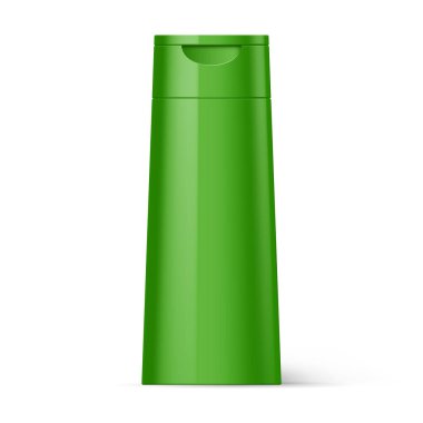 Beyaz Arkaplanda Yeşil Plastik Şampuan Paketleme