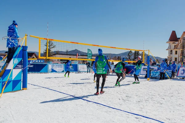 Sheregesh Russian Federation April 2021 Final Tournament Russian Snow Volleyball — Stock Photo, Image