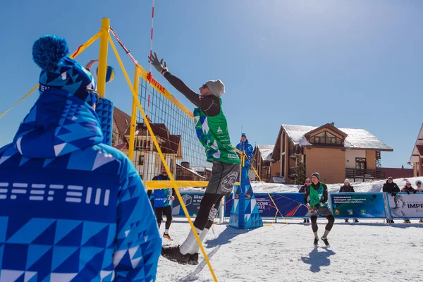 Sheregesh Russian Federation April 2021 Final Tournament Russian Snow Volleyball — Stock Photo, Image