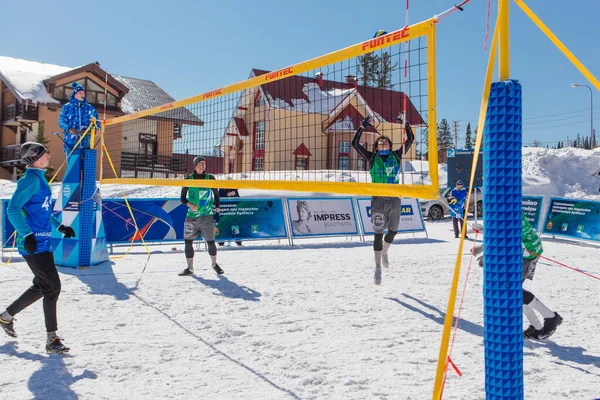 Sheregesh Russian Federation April 2021 Final Tournament Russian Snow Volleyball — Stock Photo, Image