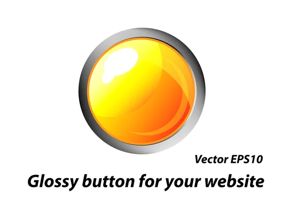 Vector amarillo botón brillante — Vector de stock