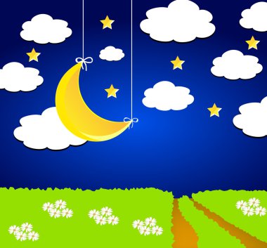 gece sahne yaz peyzaj