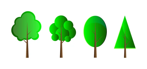 Set of green trees — Stock Photo, Image