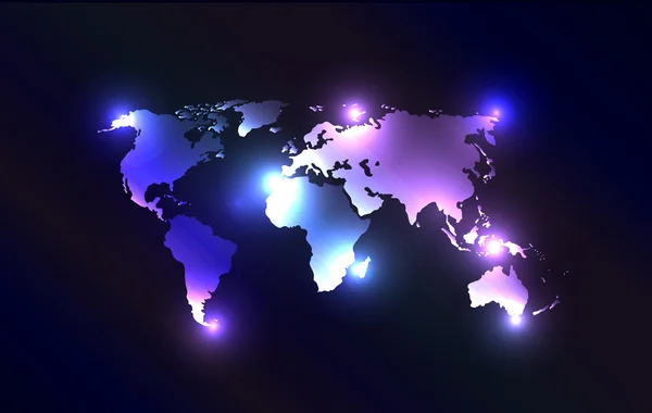 Carte du monde avec lumières laser . — Photo