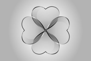  glossy hearts clover