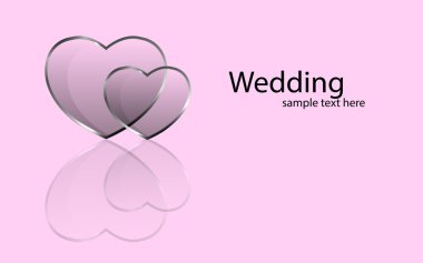  wedding motive. Glass heart.