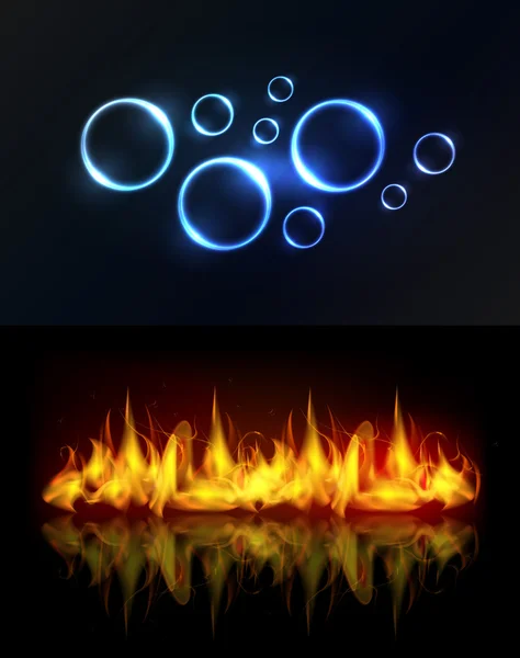 Water and fire background — Stock Photo, Image