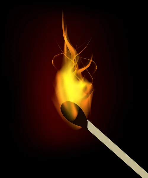 Burning match — Stockfoto