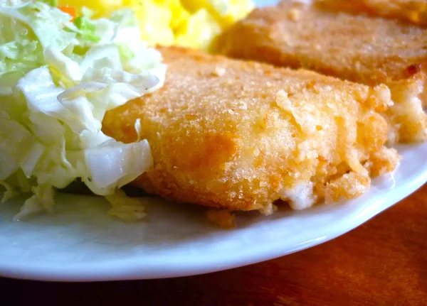 Fried cheese with salad — Stock Photo, Image