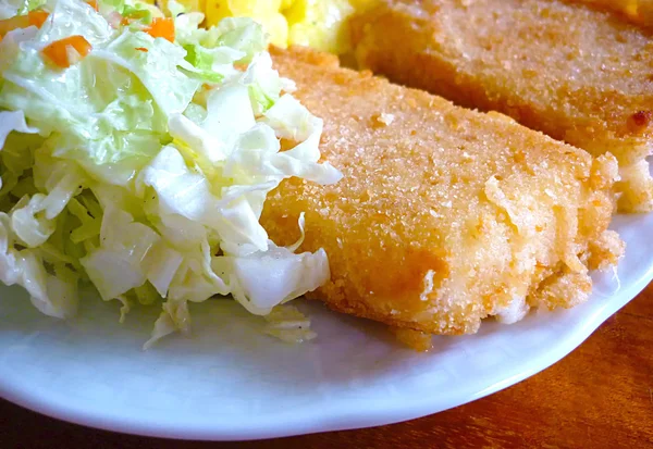 Fried cheese with salad — Stock Photo, Image