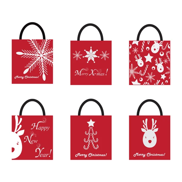 Bolsas de compras para Navidad — Vector de stock