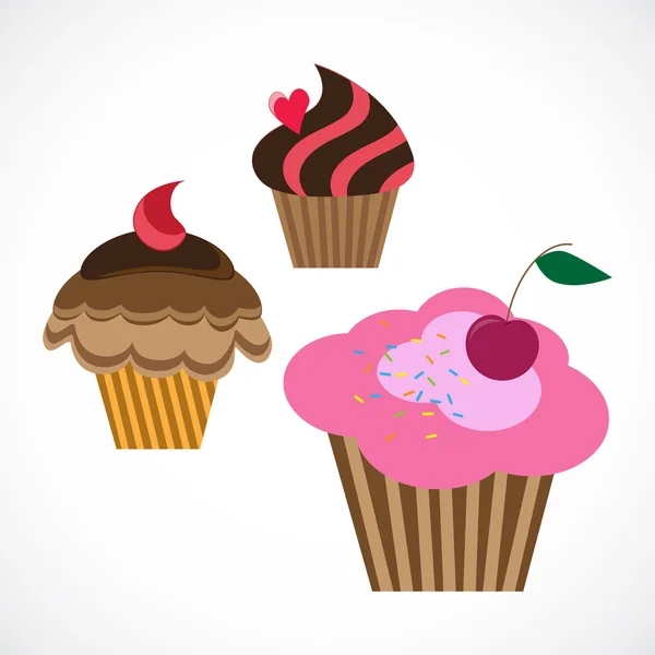 Delicious cupcakes — Stock Vector