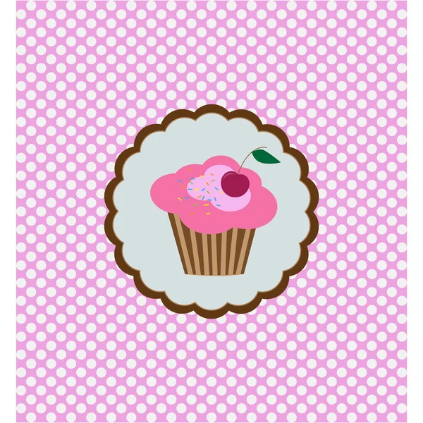 Background with delicious cupcake — Stock Vector