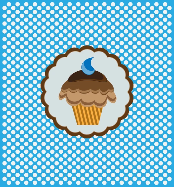 Fundo com delicioso cupcake — Vetor de Stock