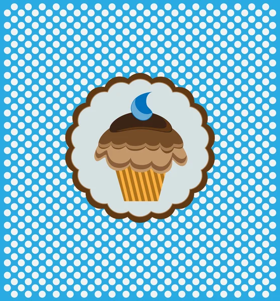 Background with delicious cupcake — Stock Vector