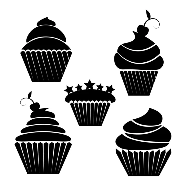 Illusration, cupcakes — Stock Vector