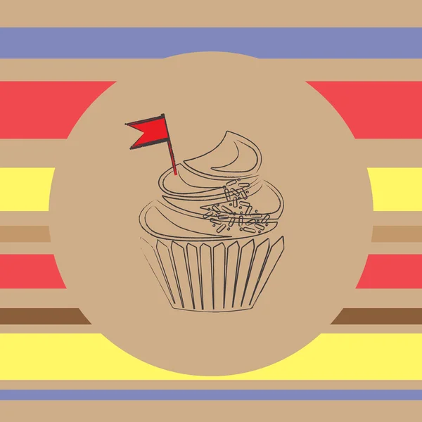 A cupcake scetch háttér — Stock Vector