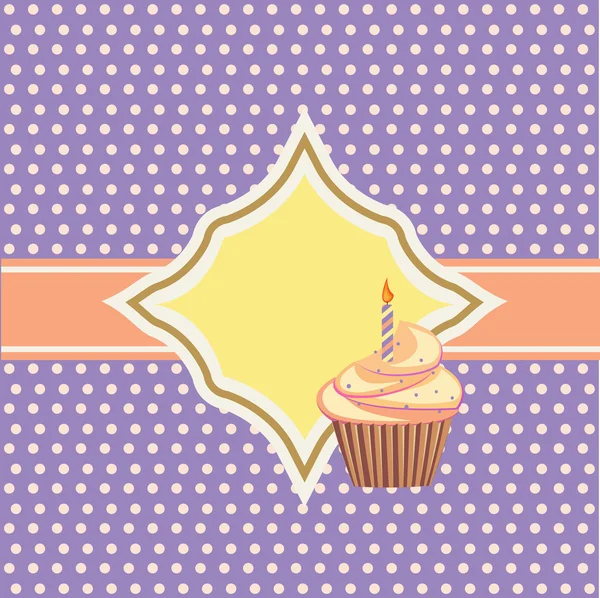 Background with cupcake and decoration — Stock Vector