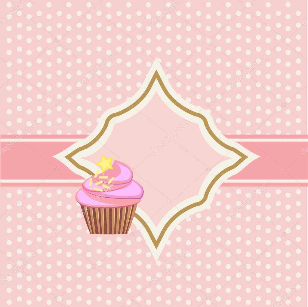 Background with cupcake and decoration