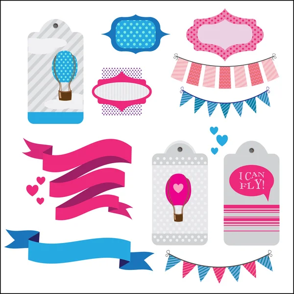Set of ribbons and memory cards — Stock Vector