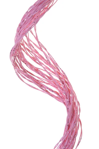 Swirl roze kabel geïsoleerd op witte achtergrond — Stockfoto