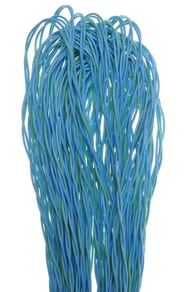 Colorful bunches of blue cables, a global network — Stock Photo, Image