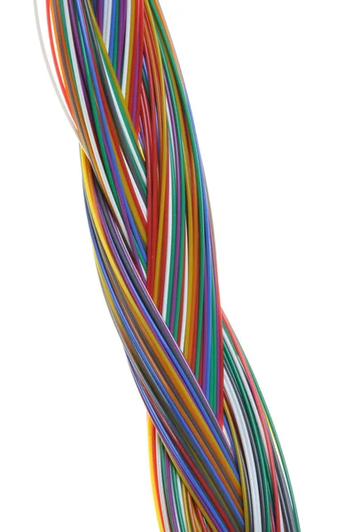 Tejer cables de red aislados sobre fondo blanco — Foto de Stock