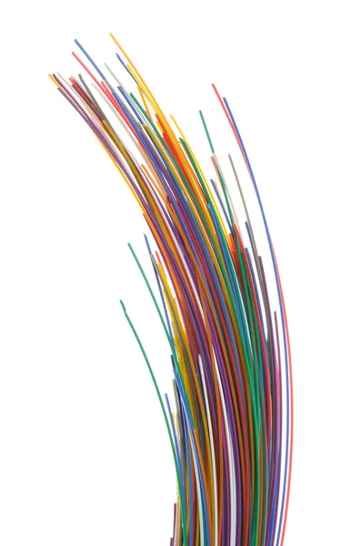 Datenübertragung, Kabel auf weißem Hintergrund — Stockfoto