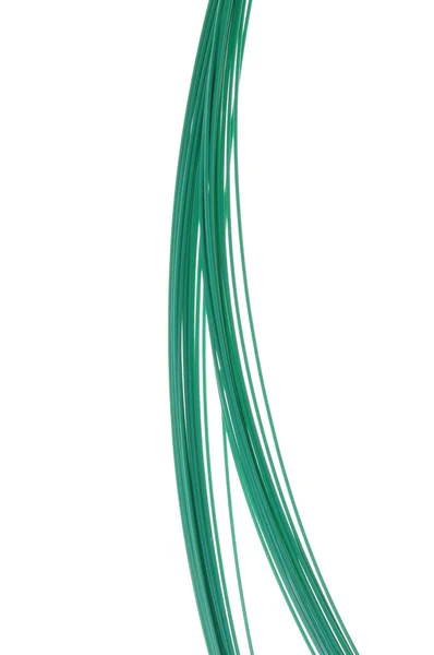 Зелений дріт ізольований на білому тлі — стокове фото