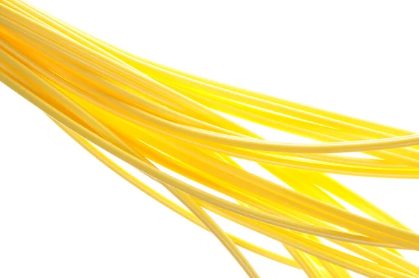 Velocidade de fluxo de informações, cabo de comunicações de dados amarelo — Fotografia de Stock