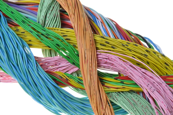 Bundle of cables the flow of information in computer networks — Stock Photo, Image