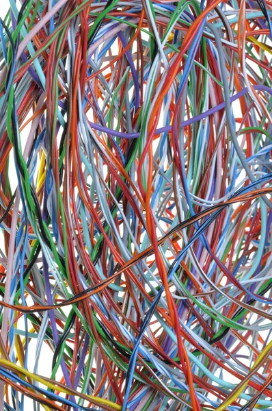 Colorful cable of computer and internet network — Stock Photo, Image