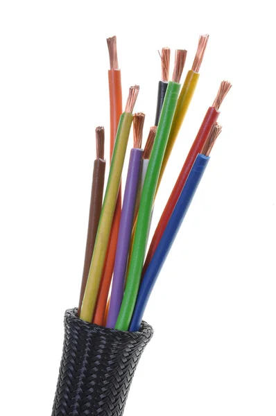 Koruyucu boru ile kabloları — Stok fotoğraf