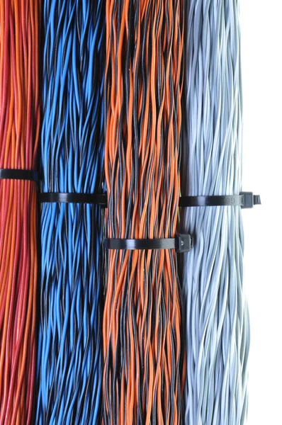 Network cables, wires in telecommunication — Stock Photo, Image