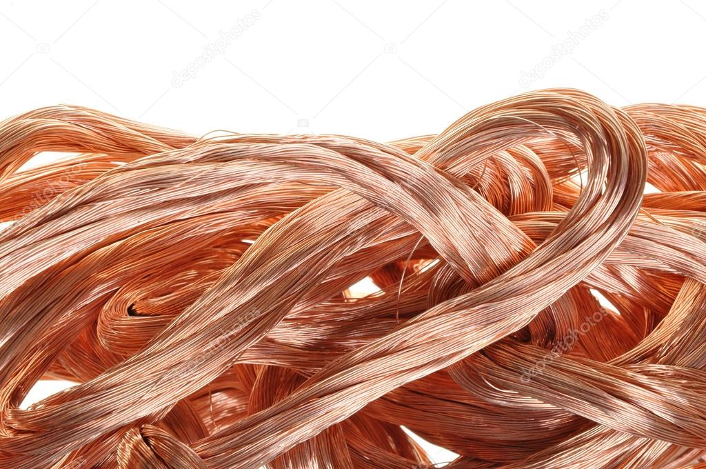 Copper wire in abstract form