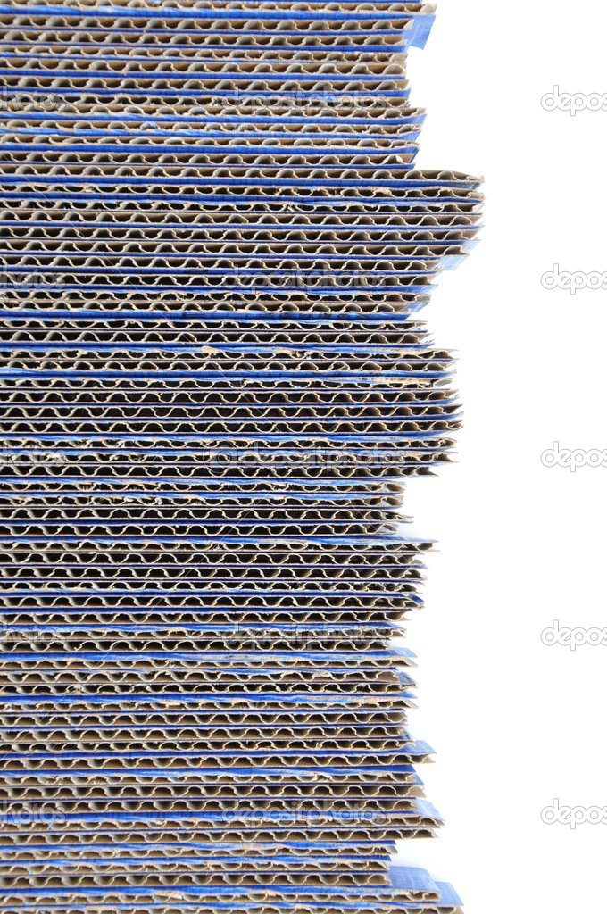 Blue corrugated cardboard
